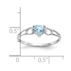 14k White Gold Aquamarine Birthstone Ring - 3