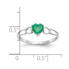14k White Gold Emerald Birthstone Ring - 2