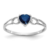 14k White Gold Sapphire Birthstone Ring - 3