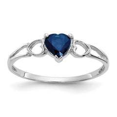 14k White Gold Sapphire Birthstone Ring - 3