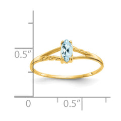 14k Aquamarine Birthstone Ring - 3