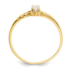 14k White Topaz Birthstone Ring - 4