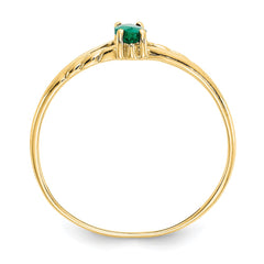 14k Emerald Birthstone Ring - 3