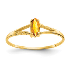 14k Citrine Birthstone Ring - 4