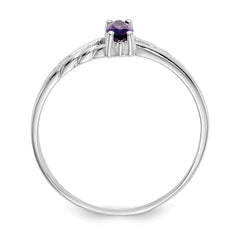 14k White Gold Amethyst Birthstone Ring - 2