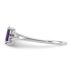 14k White Gold Amethyst Birthstone Ring - 2