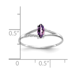 14k White Gold Amethyst Birthstone Ring - 2