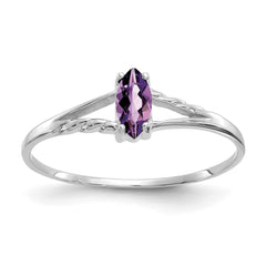 14k White Gold Amethyst Birthstone Ring - 2