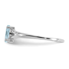 14k White Gold Aquamarine Birthstone Ring - 2