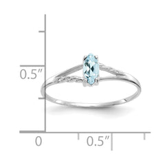 14k White Gold Aquamarine Birthstone Ring - 2