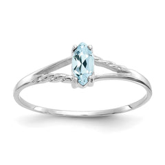 14k White Gold Aquamarine Birthstone Ring - 2