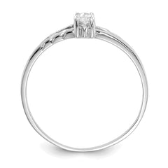 14k White Gold White Topaz Birthstone Ring - 2