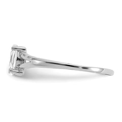 14k White Gold White Topaz Birthstone Ring - 2