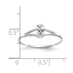 14k White Gold White Topaz Birthstone Ring - 2