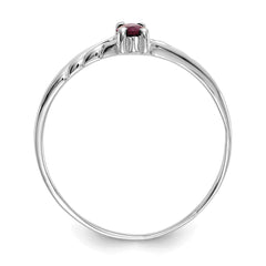 14k White Gold Ruby Birthstone Ring - 2