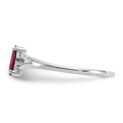14k White Gold Ruby Birthstone Ring - 2
