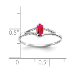 14k White Gold Ruby Birthstone Ring - 2