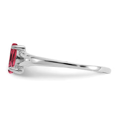 14k White Gold Pink Tourmaline Birthstone Ring - 2