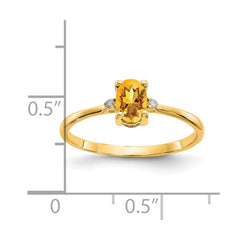 14k Diamond & Citrine Birthstone Ring