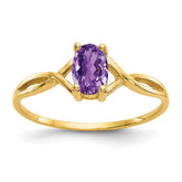 14k Amethyst Birthstone Ring - 4