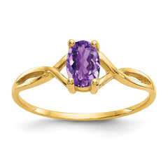 14k Amethyst Birthstone Ring - 4