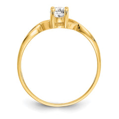 14k White Topaz Birthstone Ring - 2