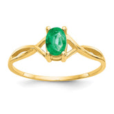 14k Emerald Birthstone Ring - 4