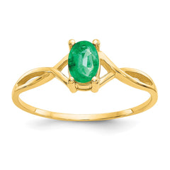 14k Emerald Birthstone Ring - 4