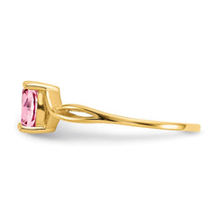 14k Pink Tourmaline Birthstone Ring - 4