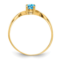 14k Blue Topaz Birthstone Ring - 2