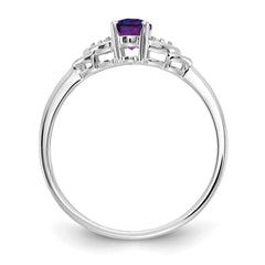 14k White Gold Amethyst and Diamond Ring - 3