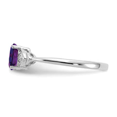 14k White Gold Amethyst and Diamond Ring - 3