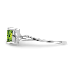 14k White Gold Peridot Birthstone Ring - 4