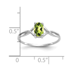 14k White Gold Peridot Birthstone Ring - 4