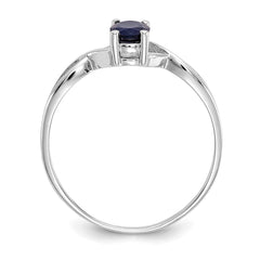 14k White Gold Sapphire Birthstone Ring - 4