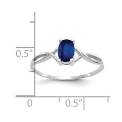 14k White Gold Sapphire Birthstone Ring - 4