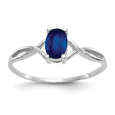 14k White Gold Sapphire Birthstone Ring - 4