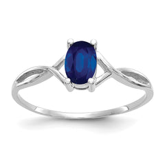 14k White Gold Sapphire Birthstone Ring - 4