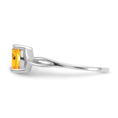 14k White Gold Citrine Birthstone Ring - 3