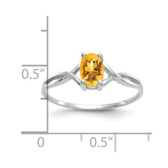 14k White Gold Citrine Birthstone Ring - 3
