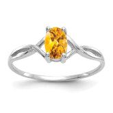 14k White Gold Citrine Birthstone Ring - 3
