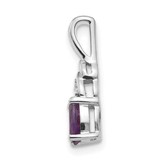 14k White Gold Amethyst and Diamond Pendant - 11