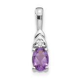 14k White Gold Amethyst and Diamond Pendant - 11