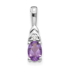 14k White Gold Amethyst and Diamond Pendant - 11