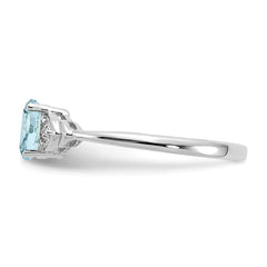 14k White Gold Aquamarine and Diamond Ring - 2