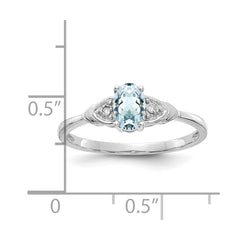 14k White Gold Aquamarine and Diamond Ring - 2