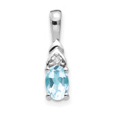 14k White Gold Aquamarine and Diamond Pendant