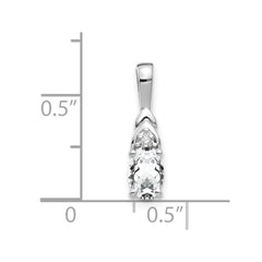 14k White Gold White Topaz and Diamond Pendant