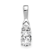 14k White Gold White Topaz and Diamond Pendant