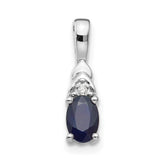14k White Gold Sapphire and Diamond Pendant